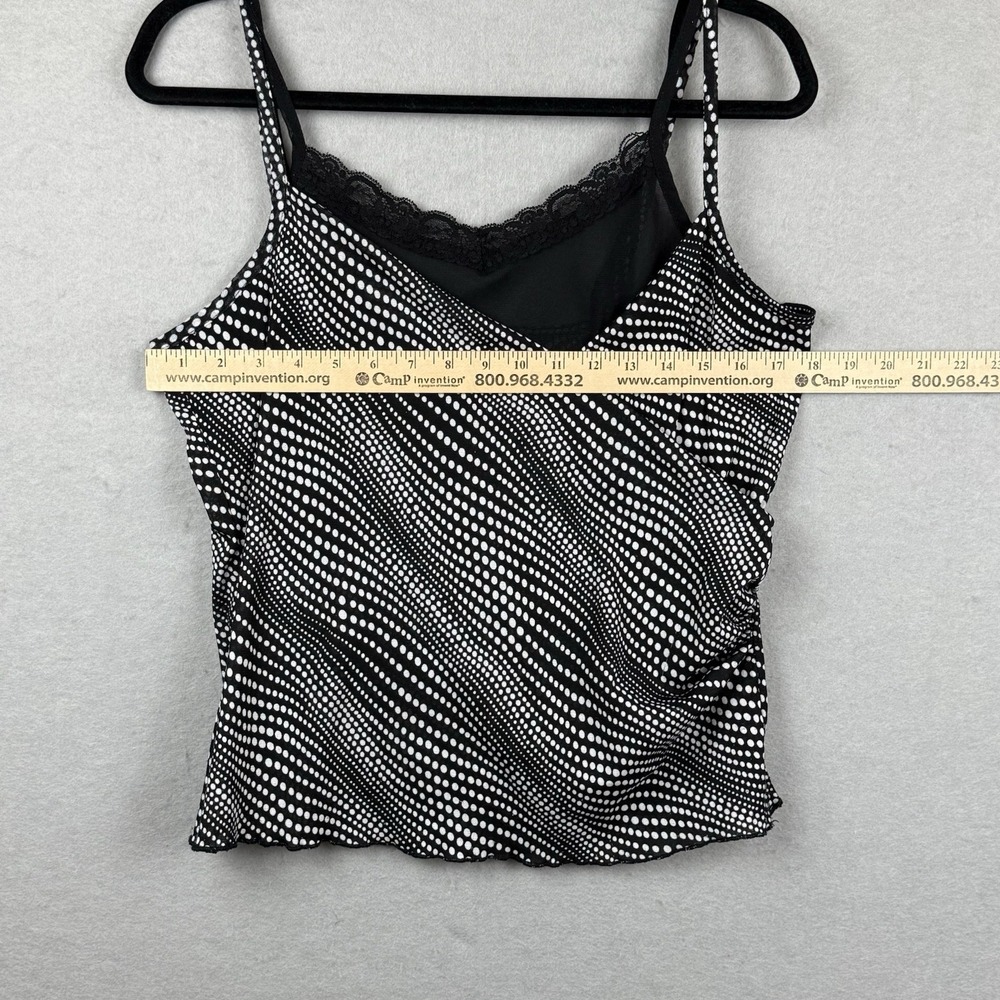 Y2K Xhilaration Women's Polka Dot Faux Wrap Layered Tank Top Girls Night Out XL - Picture 4 of 8